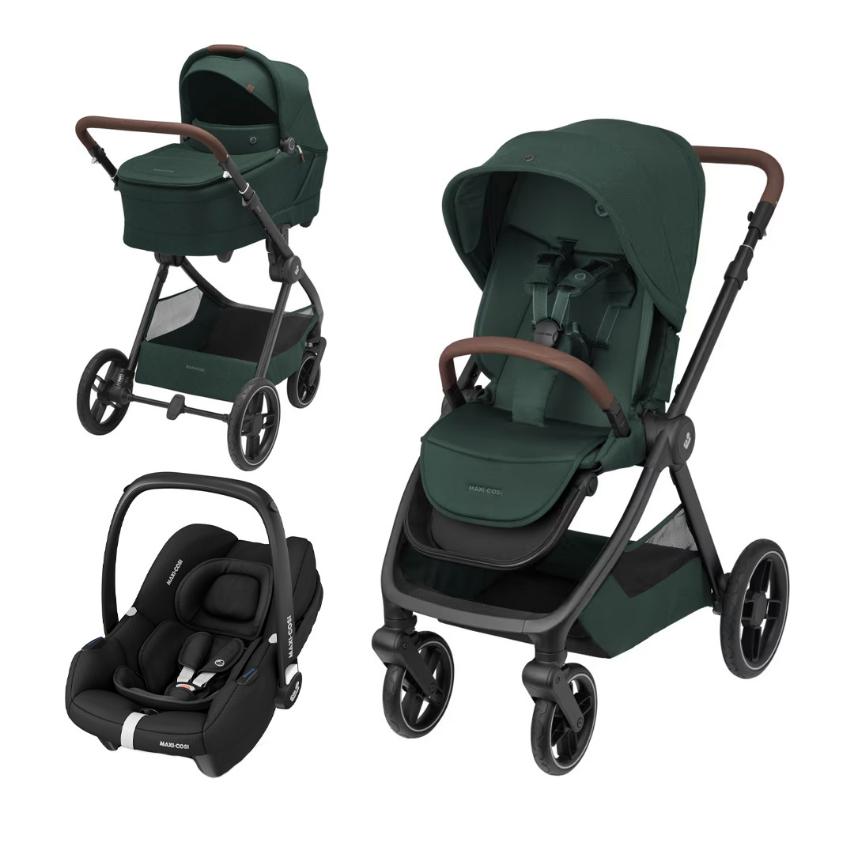Maxi Cosi Oxford+ Twillic Green+CabrioFix i-Size Essential Black