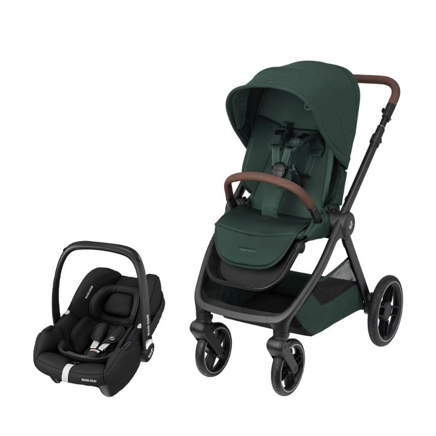 Maxi Cosi Oxford Twillic Green+CabrioFix i-Size Essential Black