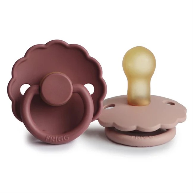 FRIGG Daisy 2 Latex Pacifiers Blush/Brick 0-6 m