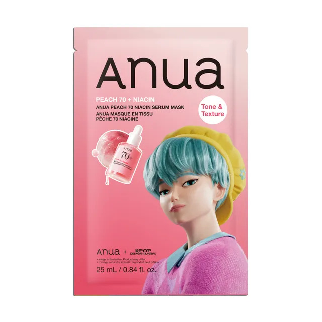 ANUA Kpop Demon Hunters Peach 70 Niacin Serum Mask 25ml 1pcs
