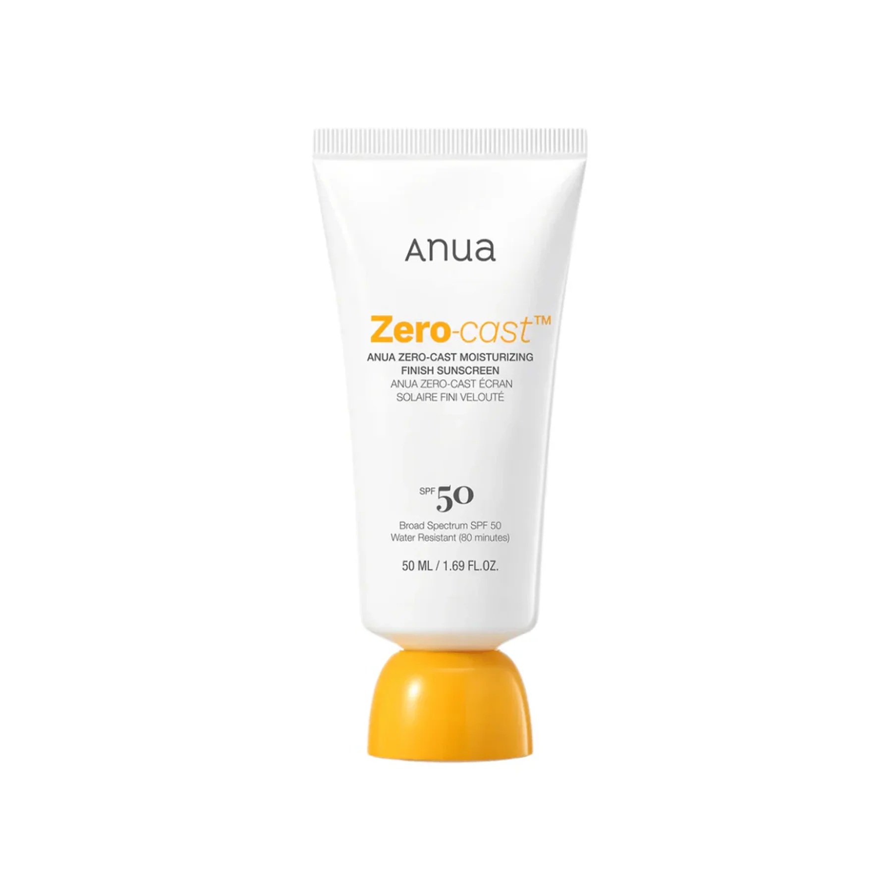 ANUA Zero-Cast Moisturizing Finish Sunscreen SPF50+ PA++++ 50ml