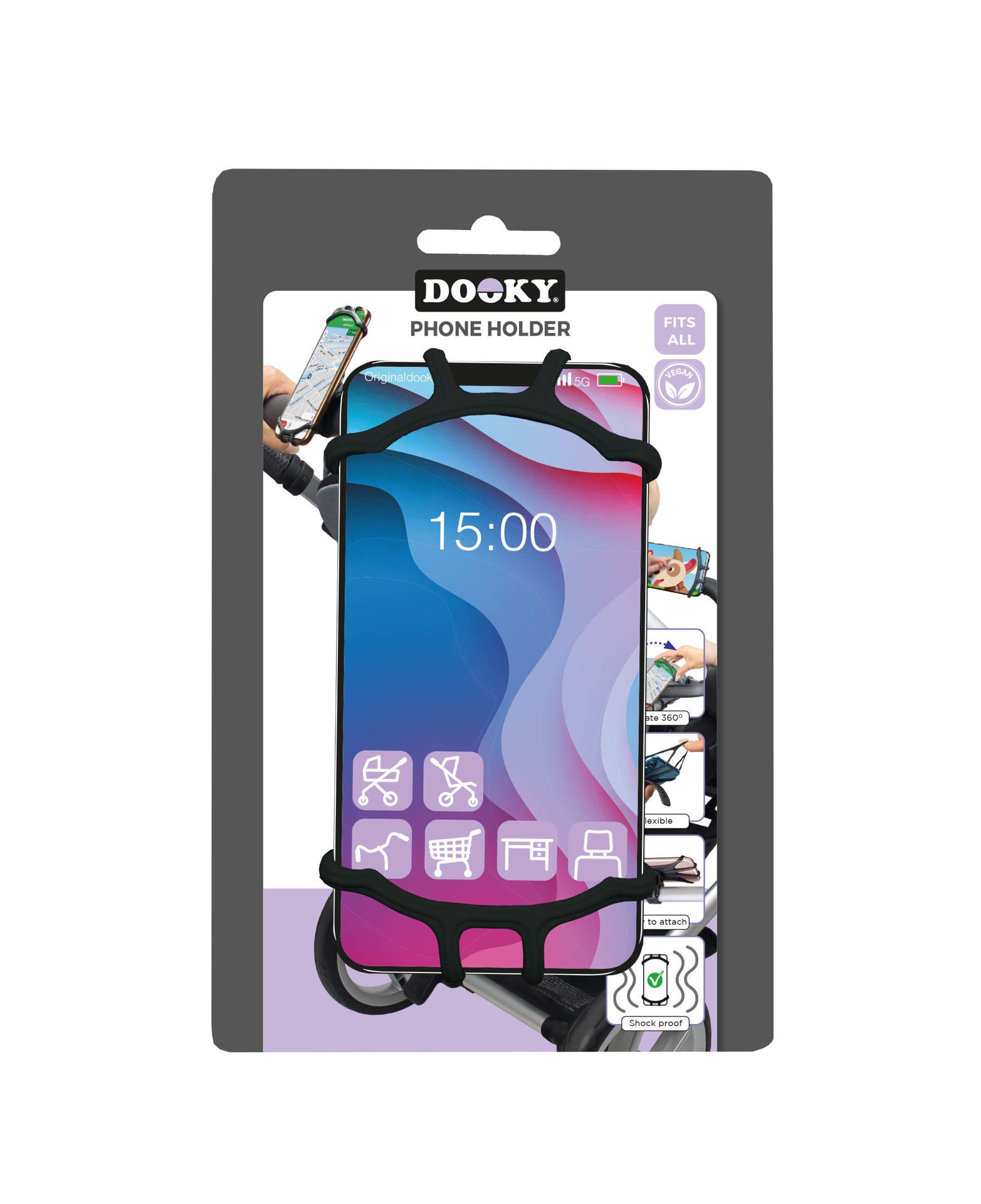 Dooky Universal Phone Holder Black