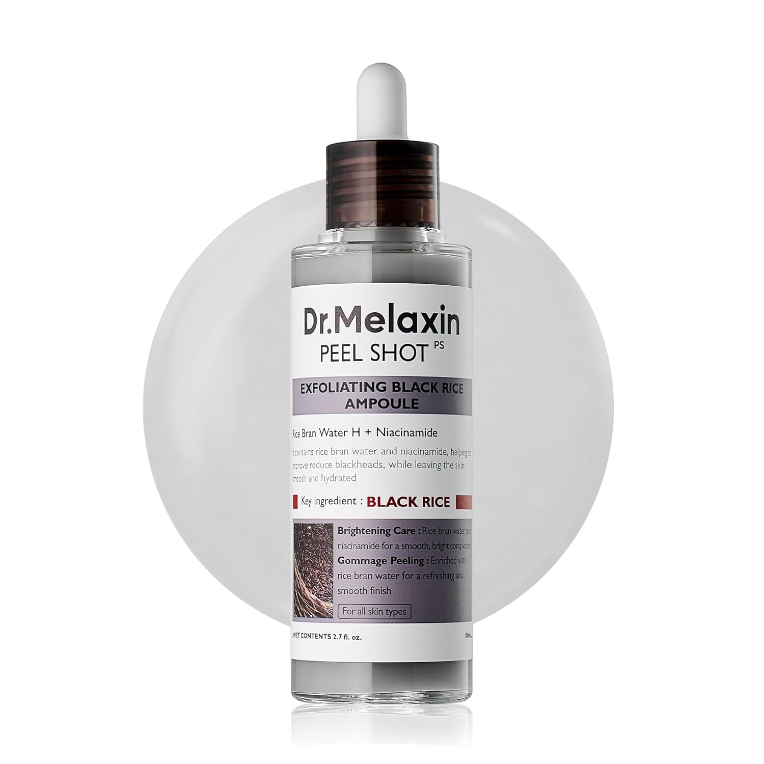DR.MELAXIN Peel Shot Exfoliating Black Rice Ampoule 80ml