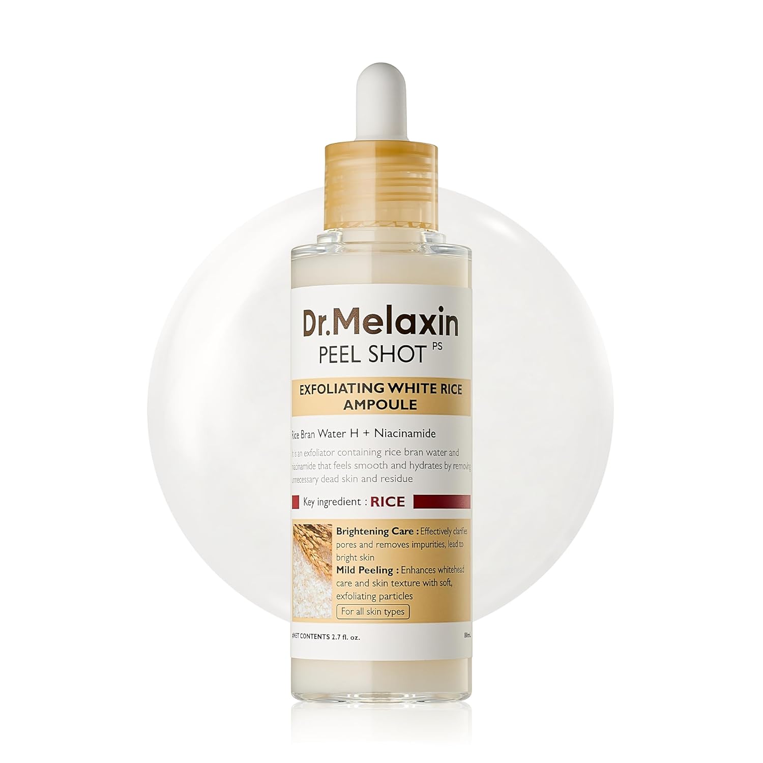 DR.MELAXIN Peel Shot Exfoliating White Rice Ampoule 80ml