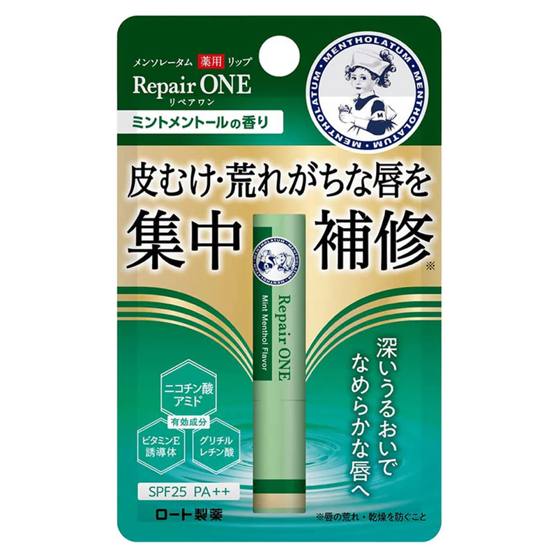 Rohto Mentholatum Repair One Lip Balm SPF 25 PA++ Mint Menthol 2.3 g
