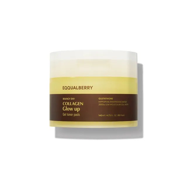 EQQUALBERRY Collagen Glow Up Gel toner pads 70pcs