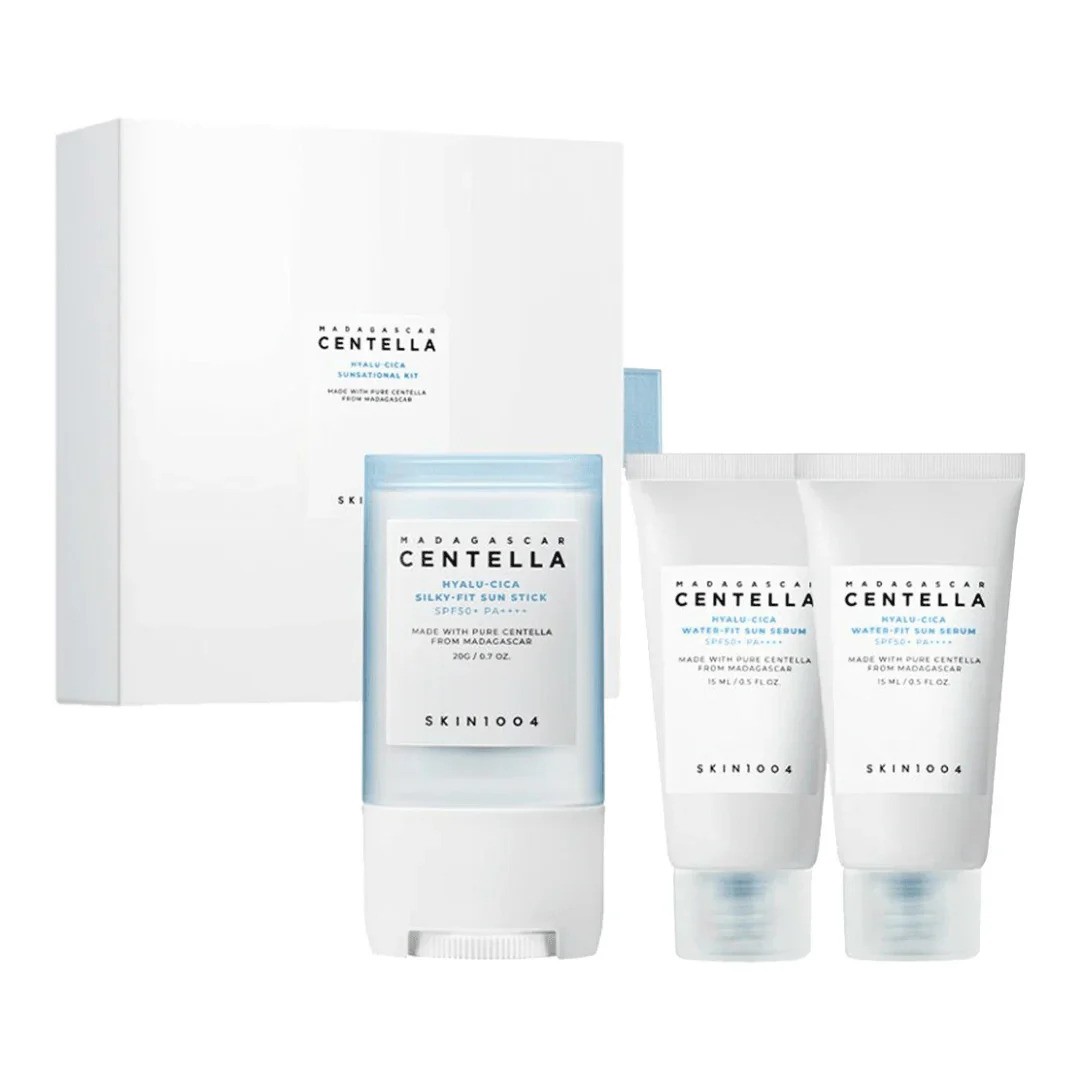 SKIN1004 Madagascar Centella Sunsational Kit Hyalu-Cica Sun Stick 20g + Hyalu-Cica Water-Fit Serum 15ml x2